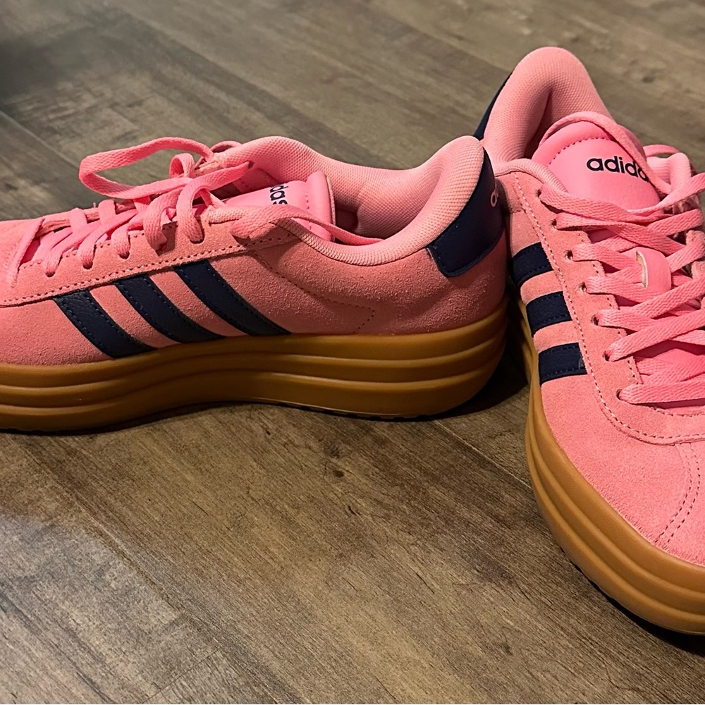 Adidas Women's Pink and Navy Sneakers